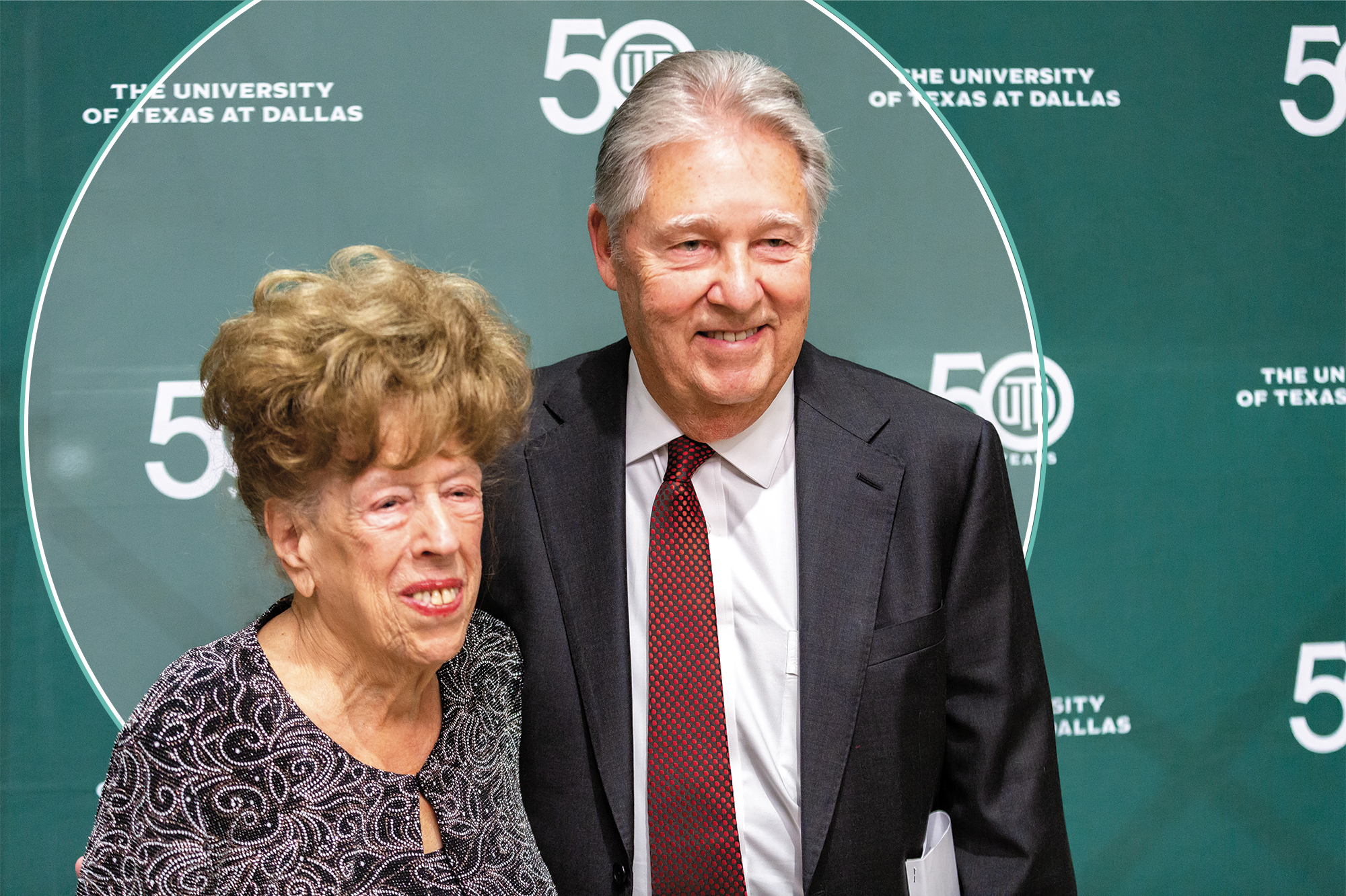 Dr. Zsuzsanna Ozsváth and Dr. Hobson Wildenthal pose for a photograph at the Ackerman Center Leadership Dinner.