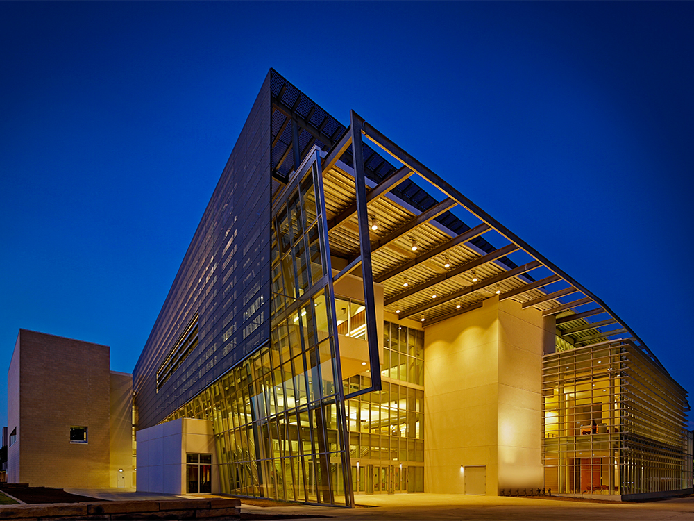 Photo of the ATEC building at night