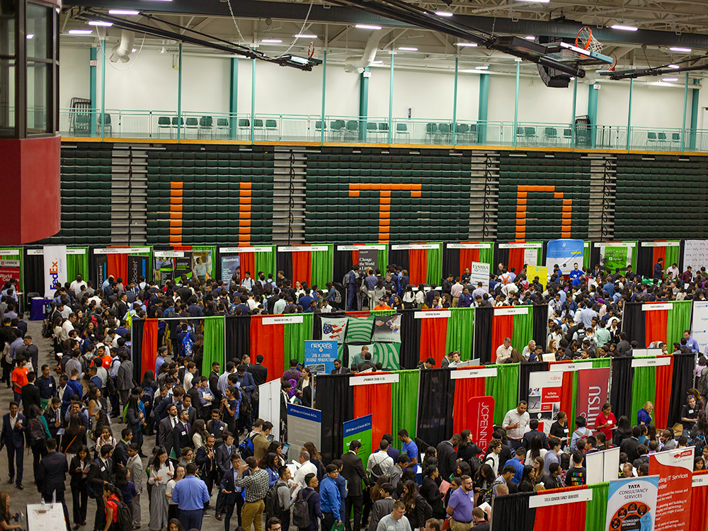 Overhead view of the fall career expo