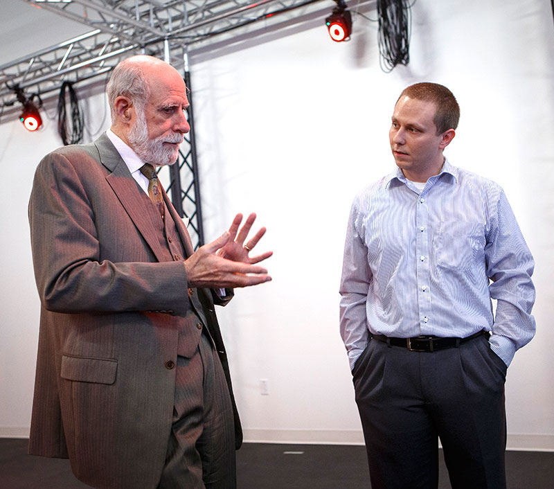 Vint Cerf (left) with Dr. Ryan McMahan