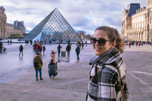 Meade in Paris, Louvre in background