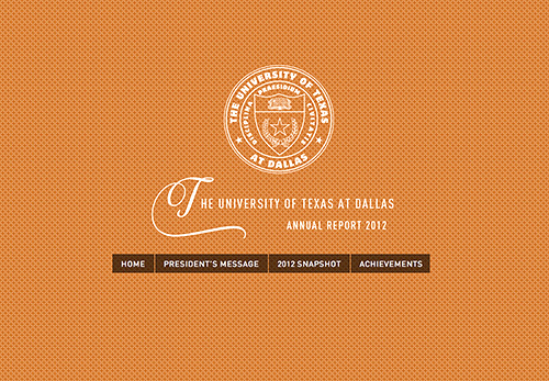 UT Dallas 2012 Annual Report cover