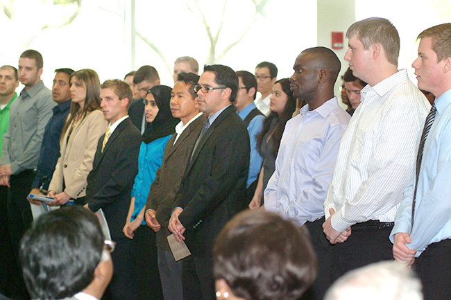 Students inducted into the Beta Gamma Sigma business honor society