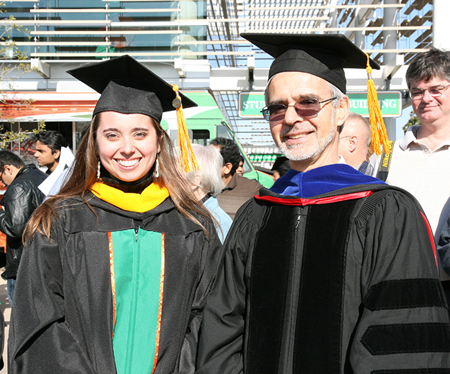 Tatiana Peixoto (left) with Dr. Ives Chabal at graduation. 