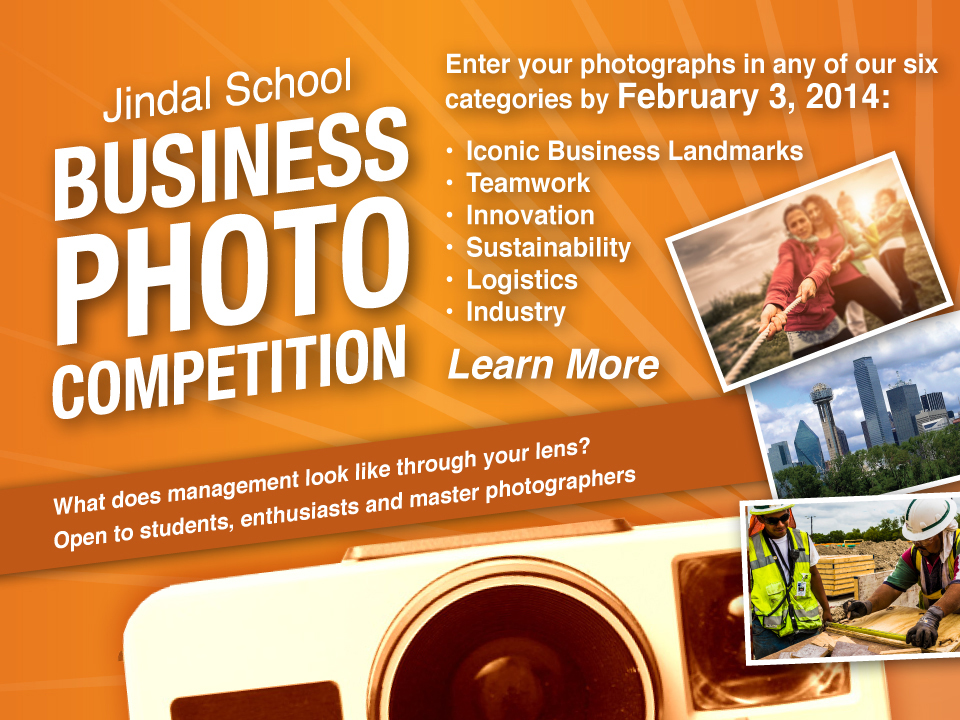Jindal School Business Photo Contest flier