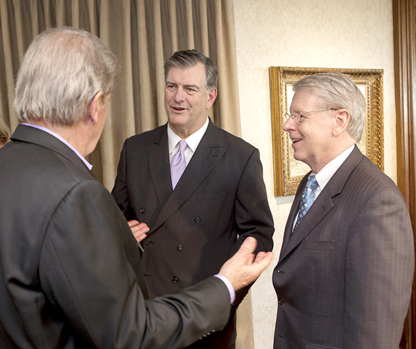 Dallas Mayor Mike Rawlings and University President Dr. David E. Daniel 