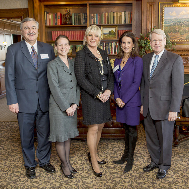 from left:  Dr. Hasan Pirkul, Rebecca Rudor, Shula Netzer, Jefflyn Willimason and Dr. David E. Daniel