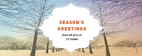 Season's Greetings postcard from UT Dallas