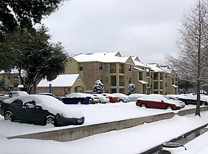 The apartments in snow