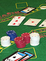 Cards and poker chips