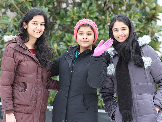 Meghana Srinivasa Iyengar, Dollypratyusha Dogiparthy and Medini Guruprasad attended the Winter Wonderland event.