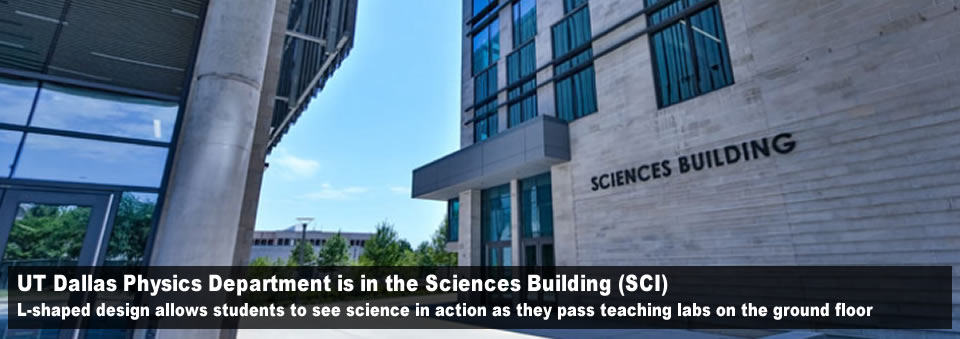 UTD Physics is located in Science Building