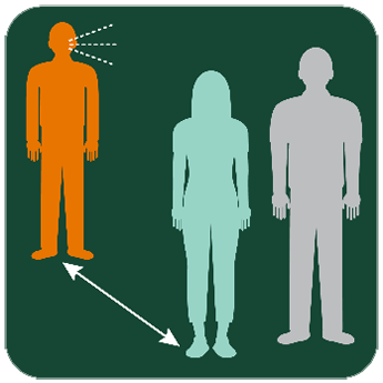 Illustration of another person near the person who was designated a contact on in the previous image.