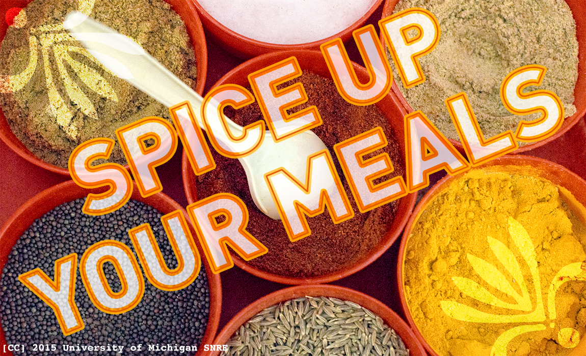 Spice Up Your Meals (Photo Credit: [CC BY 2.0] 2015 University of Michigan School of Natural Resources and Environment, https://www.flickr.com/photos/snre/16218726869/)